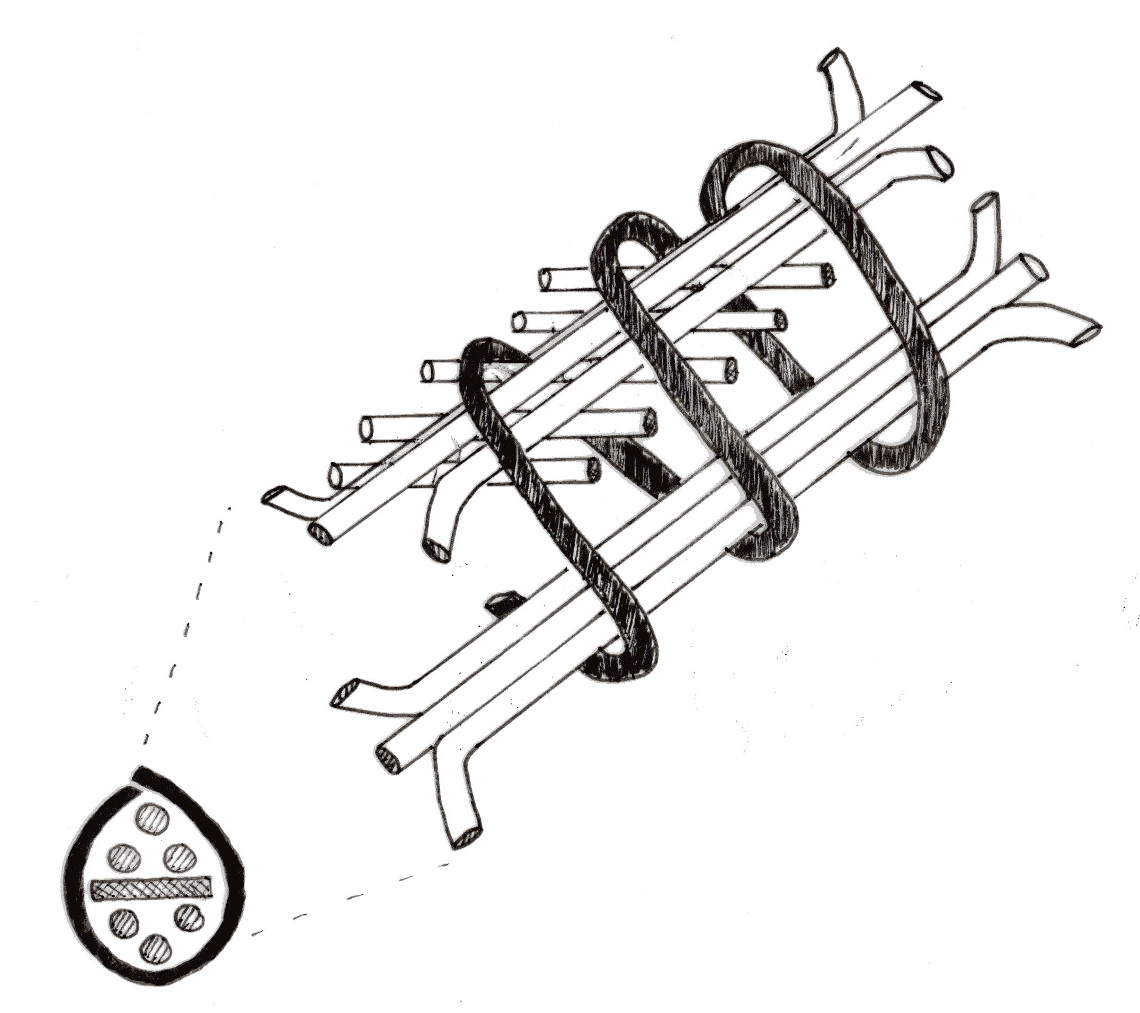 Technical diagram of basket base construction